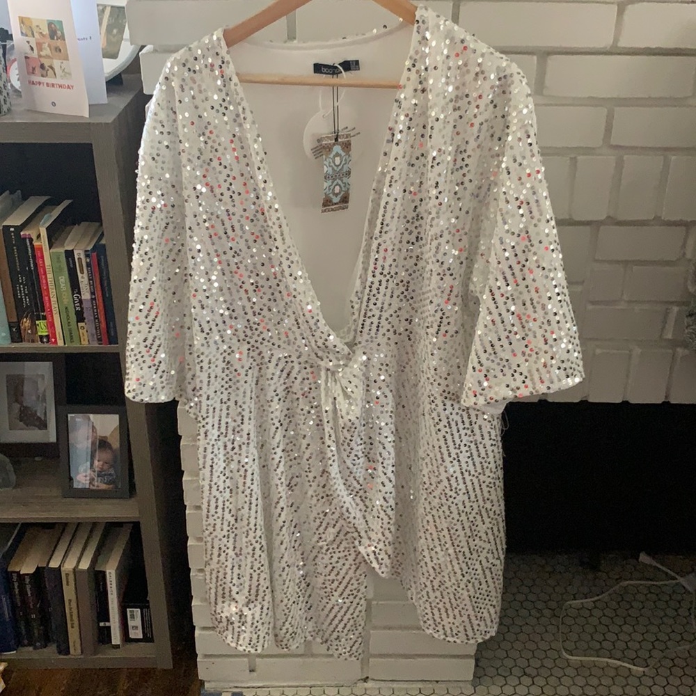 White Sequin Dress